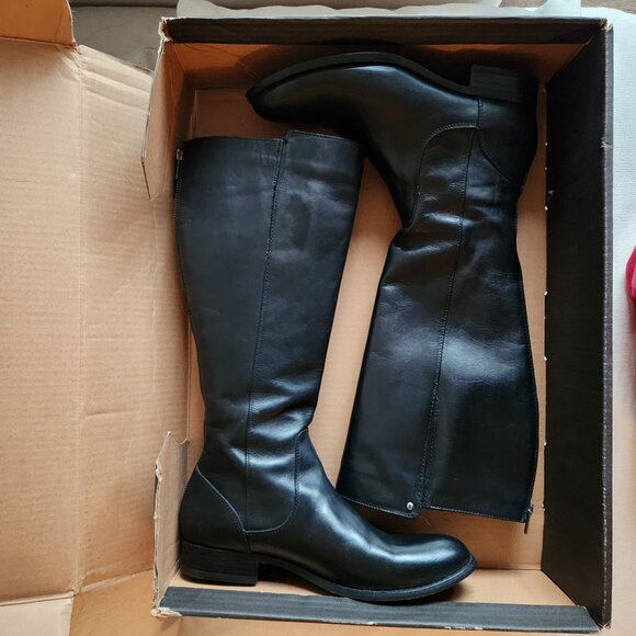 NEW 9.5 Frye Melissa Equestrian Black Zip Tall Boots - Picture 3 of 16